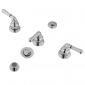 Kingston Brass KB321 Magellan Three-Handle Deck Mount Bidet Faucet with Brass Pop-Up, Polished Chrome