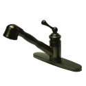 Kingston Brass KB3895BL Vintage Single-Handle 1-or-3 Hole Deck Mount Pull-Out Sprayer Kitchen Faucet, Oil Rubbed Bronze