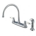 Kingston Brass KB721SP Vintage Two-Handle 4-Hole 8" Centerset Kitchen Faucet with Side Sprayer, Polished Chrome