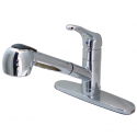 Kingston Brass GSC881NCLSP Century Single-Handle 1-or-3 Hole Deck Mount Pull-Out Sprayer Kitchen Faucet, Polished Chrome
