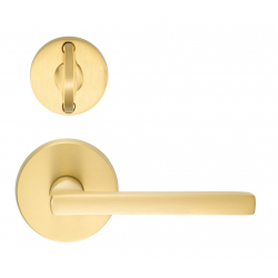 Omnia 943M Modern Interior Mortise Lock w/ Round Rose - Solid Brass