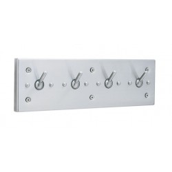 Bobrick B-985 Surface-Mounted Clothes Hook Strip, Vandal & Ligature Resistant,4 Hooks,Finish-Satin