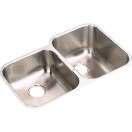 Elkay Eguh312010l Gourmet Elumina Stainless Steel Double Bowl Undermount Sink