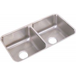 Elkay ELUH3116 Gourmet (Lustertone) Stainless Steel Double Bowl Undermount Sink