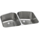 Elkay ELUH32229PD Harmony (Lustertone) Stainless Steel Double Bowl Undermount Sink Kit