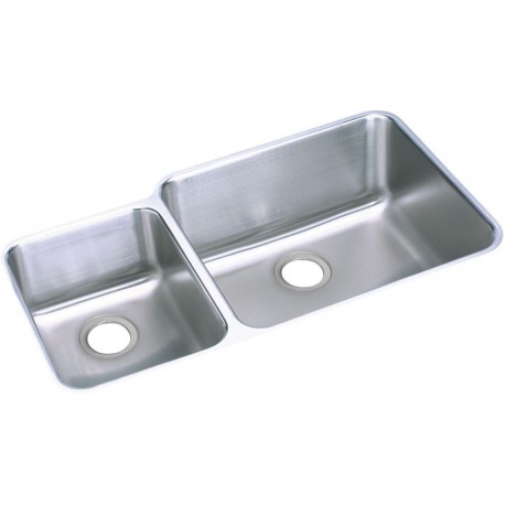 Elkay ELUH3520L Gourmet (Lustertone) Stainless Steel Double Bowl Undermount Sink