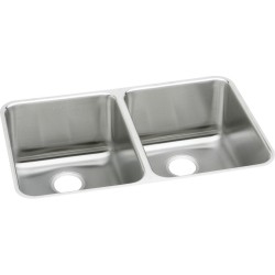 Elkay ELUH361710 Gourmet (Lustertone) Stainless Steel Double Bowl Undermount Sink