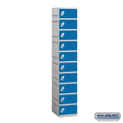 Salsbury Plastic Locker - Ten Tier - 1 Wide - 73 Inches High - 18 Inches Deep
