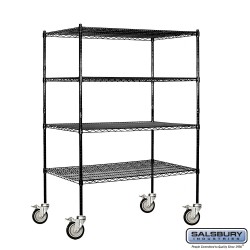Salsbury Wire Cart Mobile Shelving - 48 Inches Wide - 24 Inches Deep