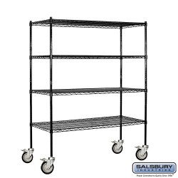Salsbury Wire Cart Mobile Shelving - 60 Inches Wide - 18 Inches Deep