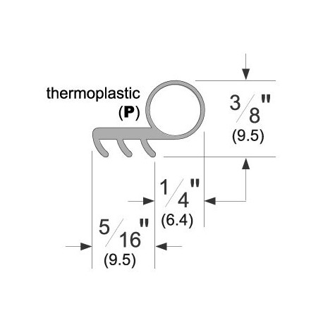 Pemko P50W25 Thermoplastic Kerf-In Weatherstrip