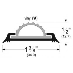 Pemko 208 Fixed Vinyl Top Threshold, 1-3/8" W x 9/16" H