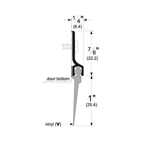 Pemko 307APK-24 Surface Plate Door Bottom Sweep w/ 1" Insert