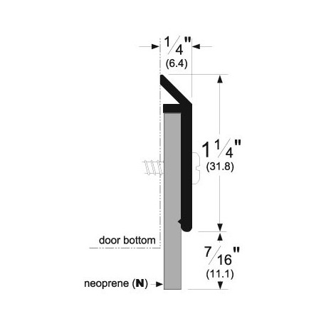 Pemko 315BN-48 Surface Plate Door Sweep