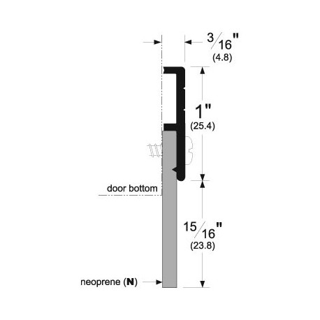 Pemko 32110BE-N-96 Surface Plate Door Bottom Sweep w/ Neoprene Insert