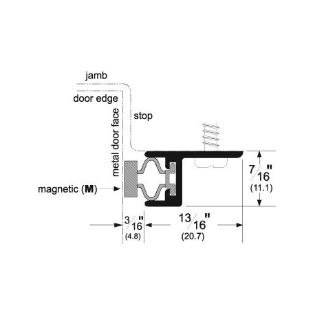 Pemko 2815-10BE-M-24 Magnetic Weatherstrip w/ An Encased Magnetic Insert