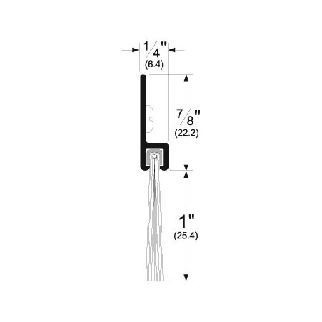 Pemko 18100 Nylon Brush Seal w/ 180 Degree Retainer & 1" Brush