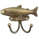 Sierra 681041 SIERRA-681045 Decorative Hook - Trout, Bright Brass Finish
