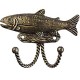 Sierra 681041 SIERRA-681045 Decorative Hook - Trout, Bright Brass Finish