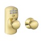 Schlage FE575 PLY PLY Plymouth Keypad Entry Lock w/ Plymouth Knob & Auto-Lock, Lifetime Bright Brass