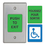 Wheelchair Symbol / PUSH TO EXIT / POUSSEZ POUR SORTIR